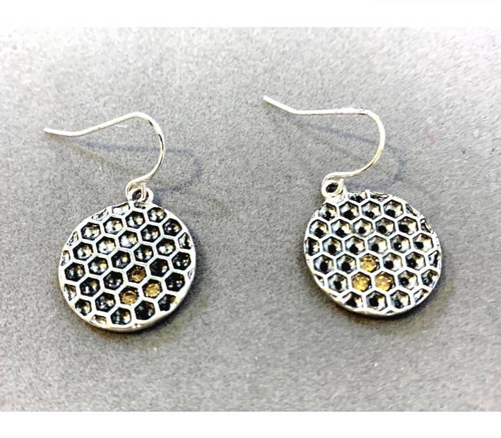 Bee Sweet Honeycomb Light Topaz Geometry Earrings