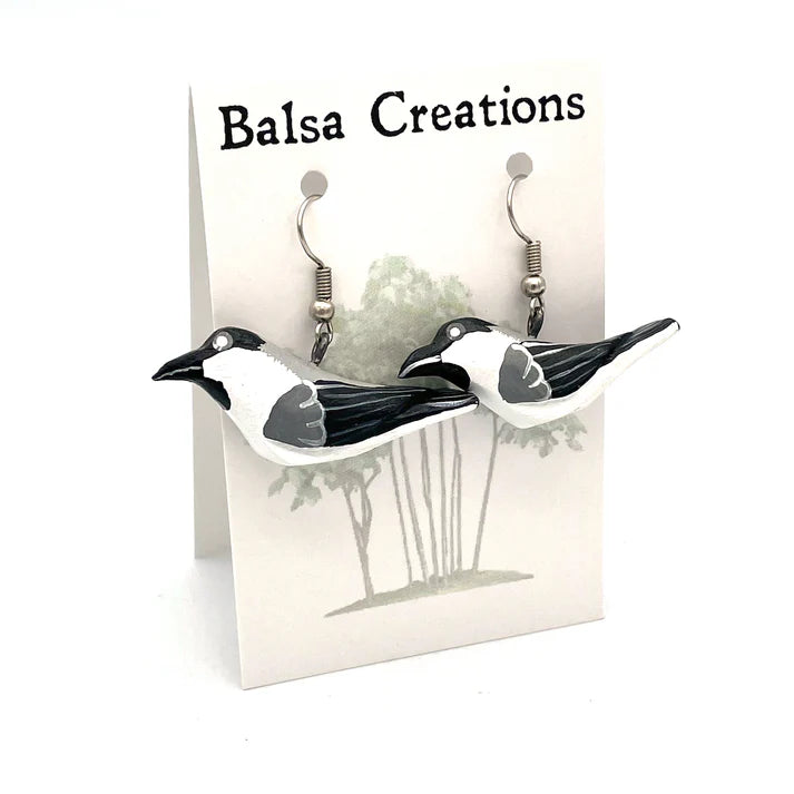 Black-capped Chickadee Balsa Earrings