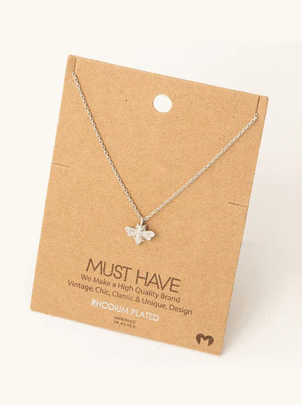 Silver Bee Necklace