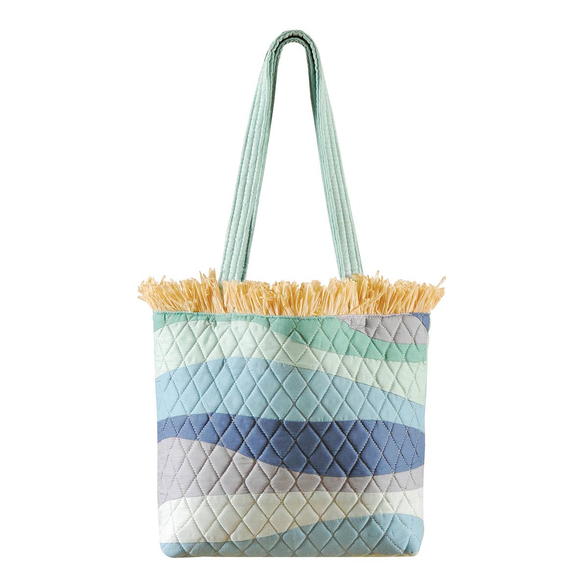 Ocean Waves Beachy Blue Tote Bag 13" x 10"