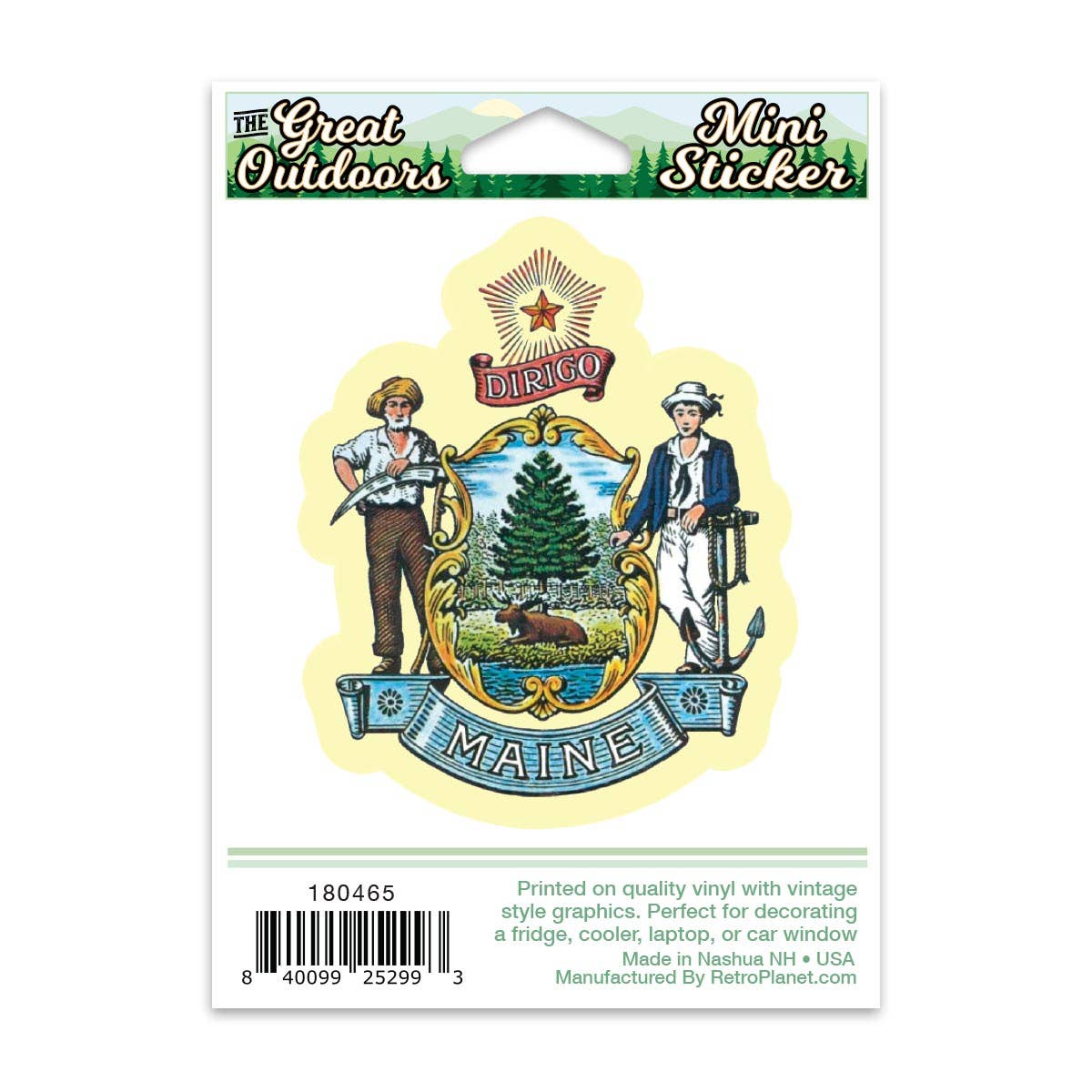 Seal of Maine United States Patriotic Mini Sticker 20 ct