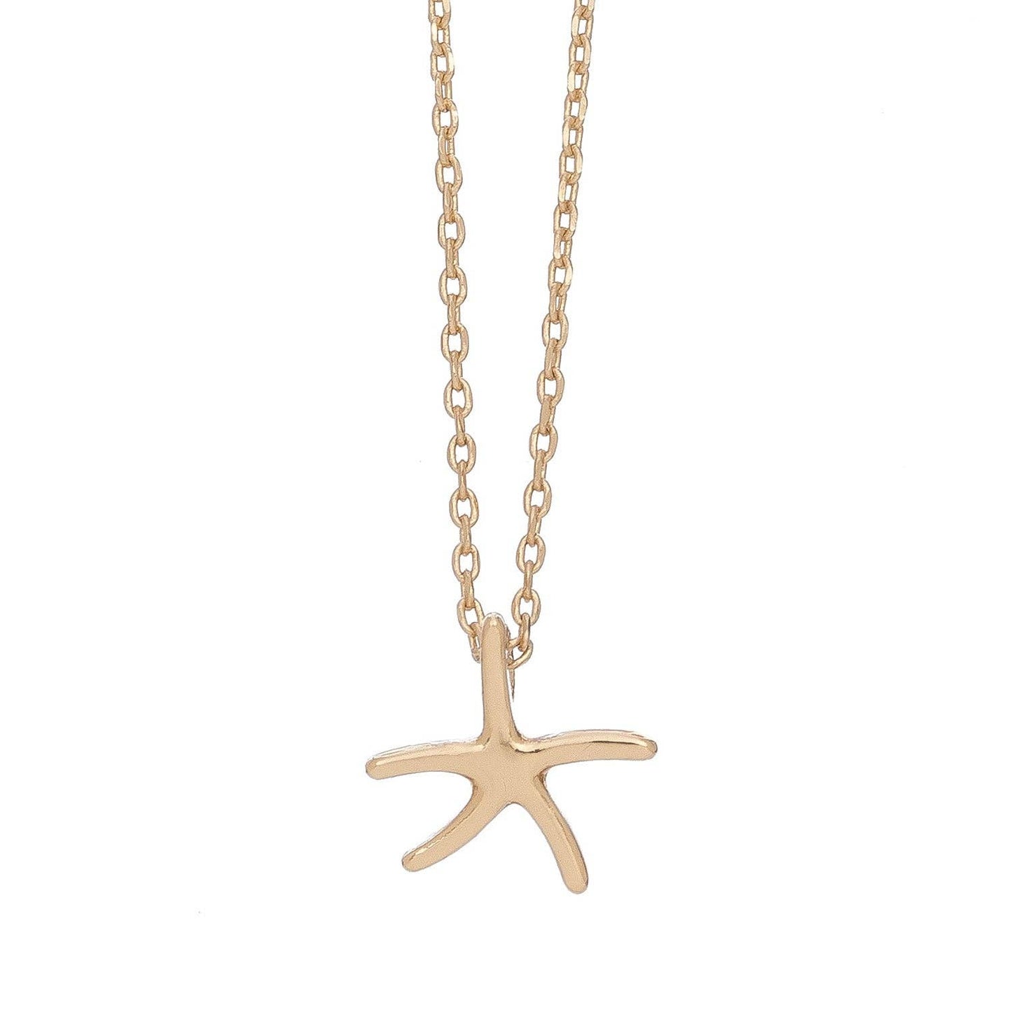Gold Starfish Icon Pendant Necklace