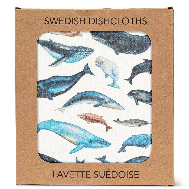 Whales Swedish dishcloth