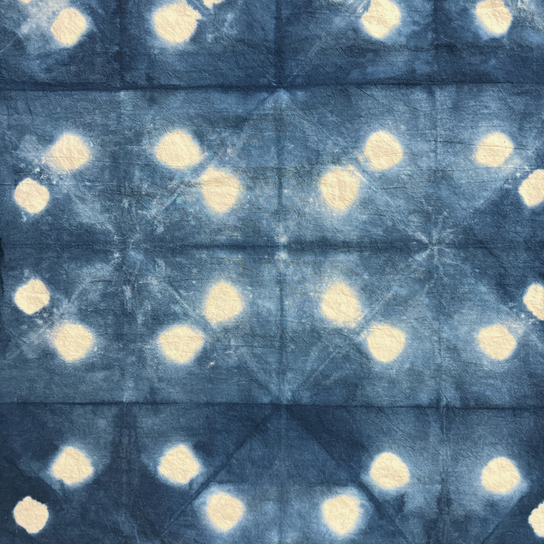 Organic Cotton Indigo Dyed Shibori Tea Towel Hotaru