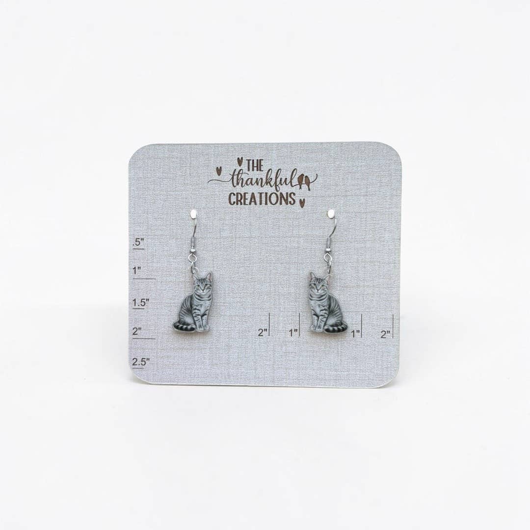 Cat Earrings | Handmade Acrylic Feline Jewelry
