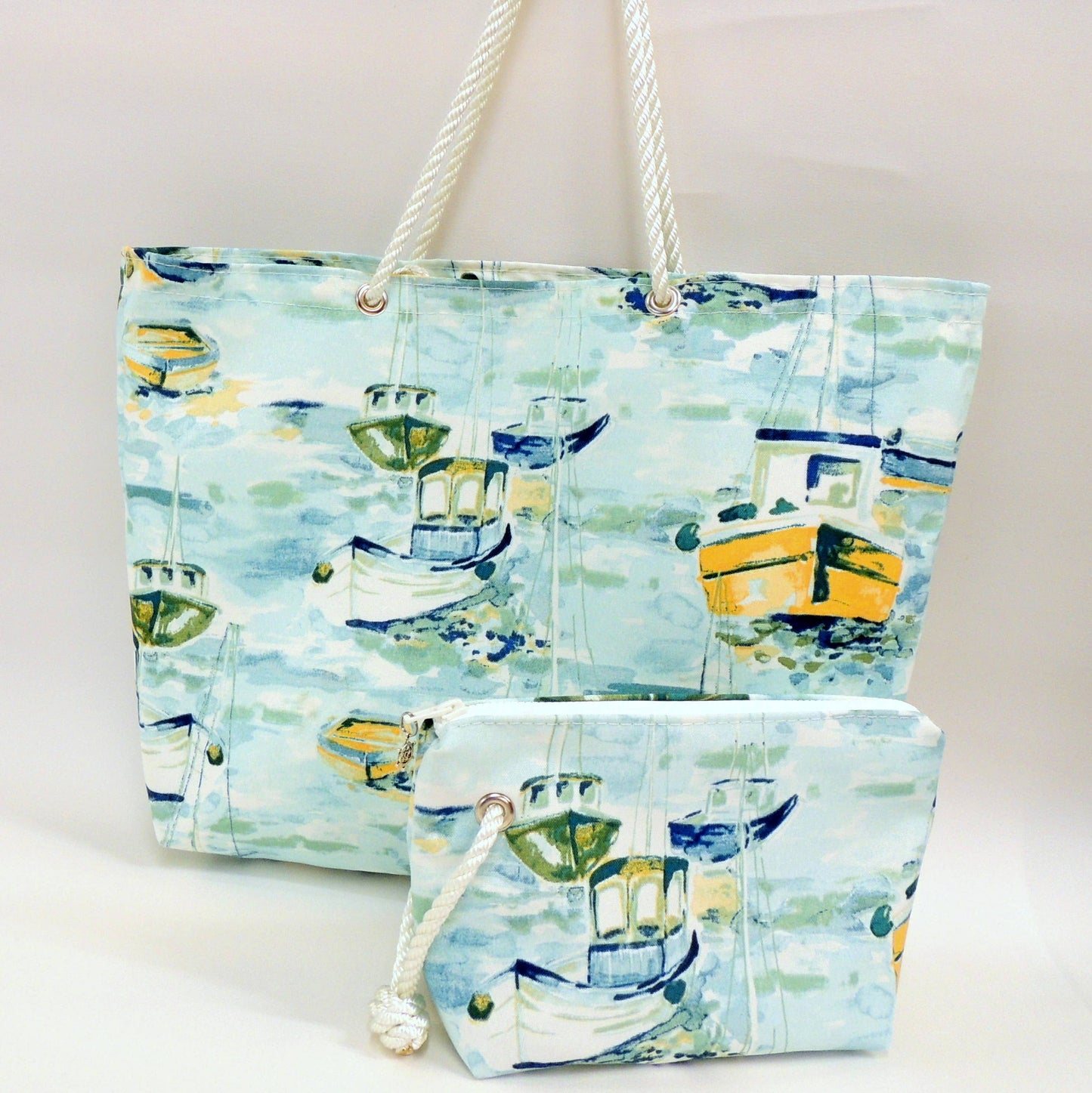Nautical Tote, Watercolor Boats