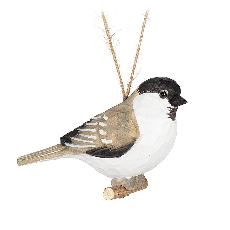 Chickadee Carved Ornament-4.5"L-1792