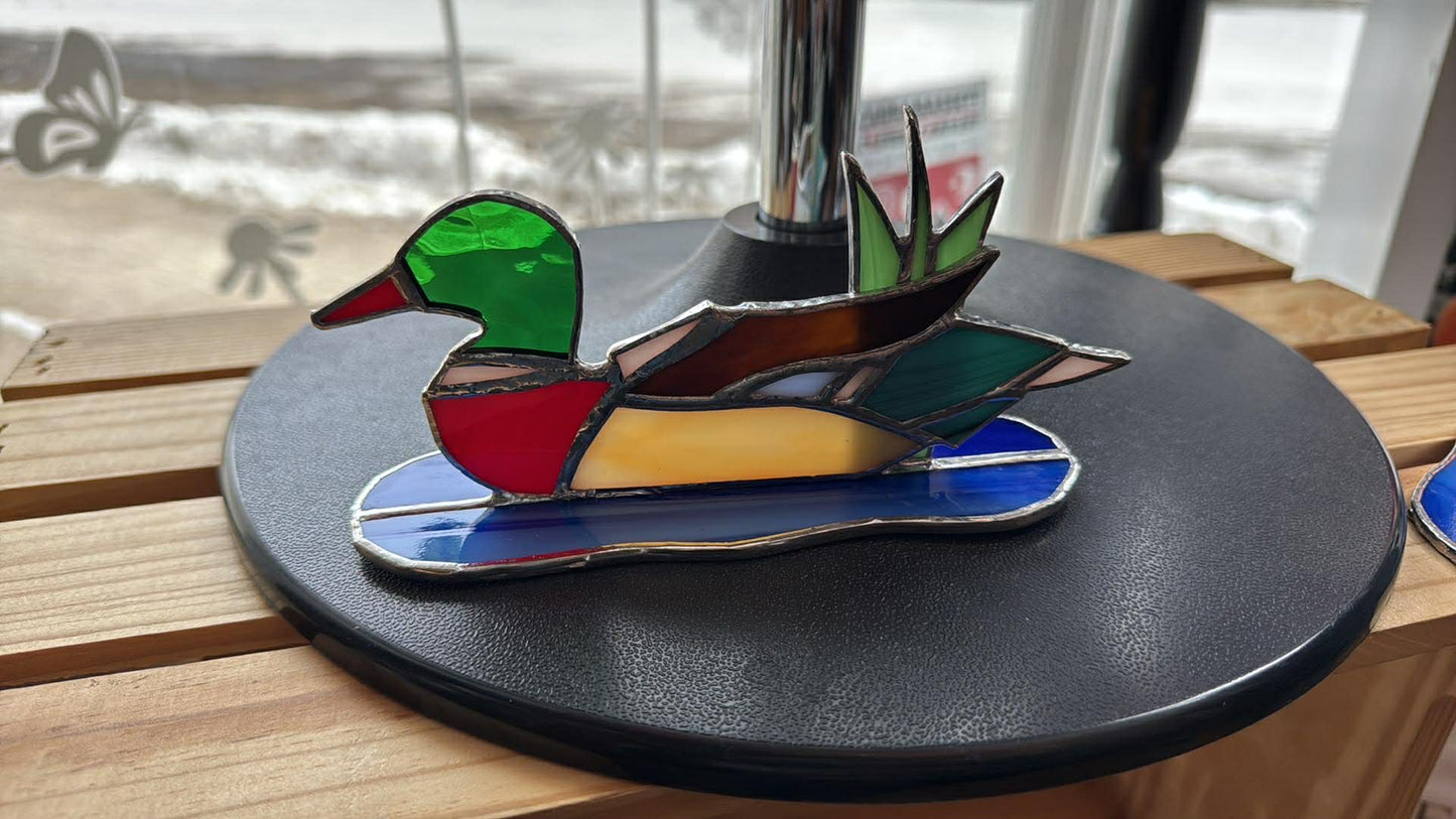 Cliff Duck Standing Stained Glass