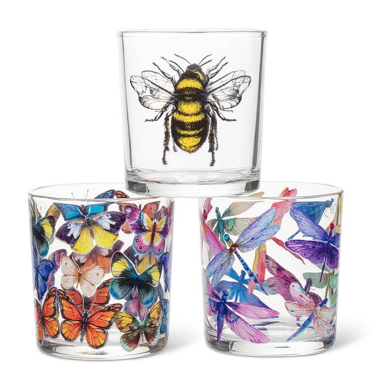 Fluttering Dragonflies Votive-3"H