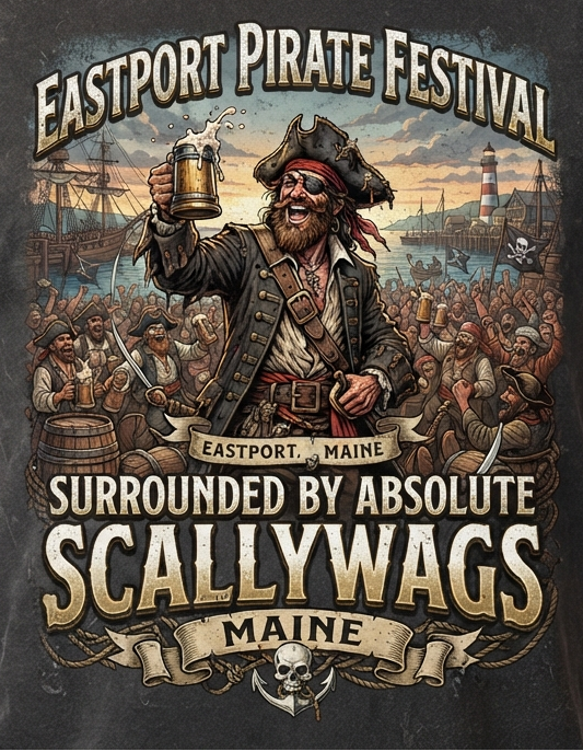 PRE-ORDER Adult Eastport Pirate Festival Shirts, Crewnecks & Hoodies-SALE