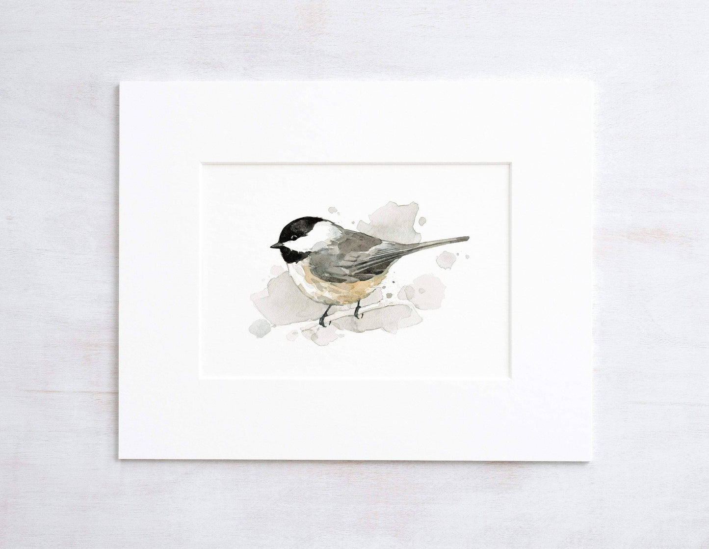 Chickadee Watercolor Painting, Bird Print