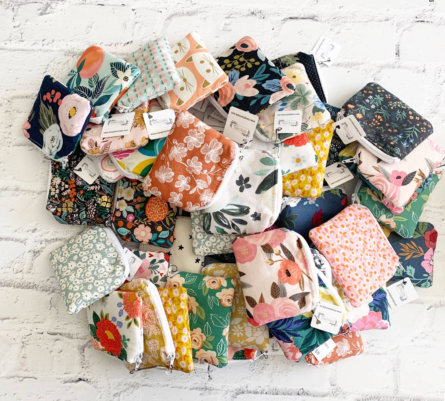 Mangham Made Small Fabric Pouch, Zipper Pouch, Coin Purse, Coin Pouch