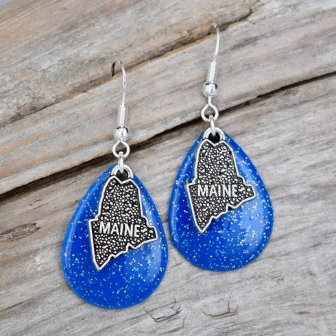 Med. Blue Sparkle Maine Earrings
