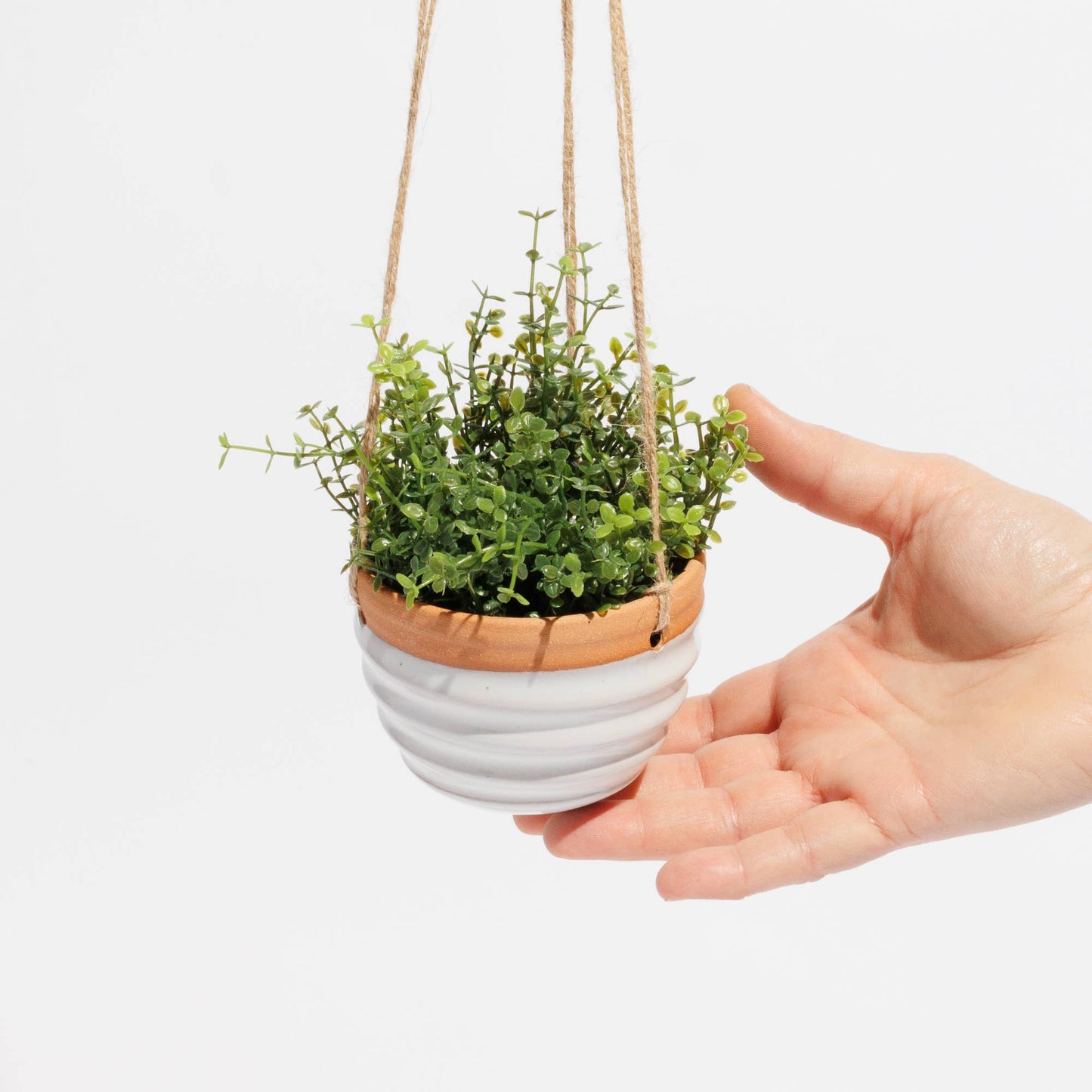 Gravesco Pottery Small Hanging Planter | handmade pottery in White