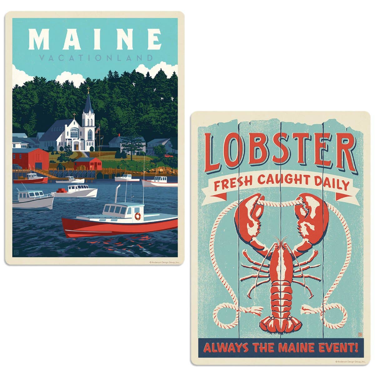RetroPlanet Maine Lobster Wall Decal Set of 2