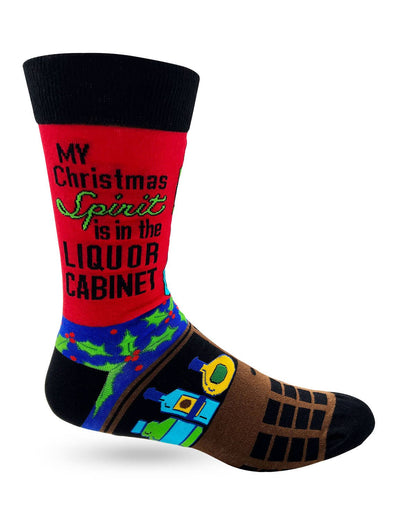 My Christmas Spirit is in the liquor cabinet Novelty Crew Socks