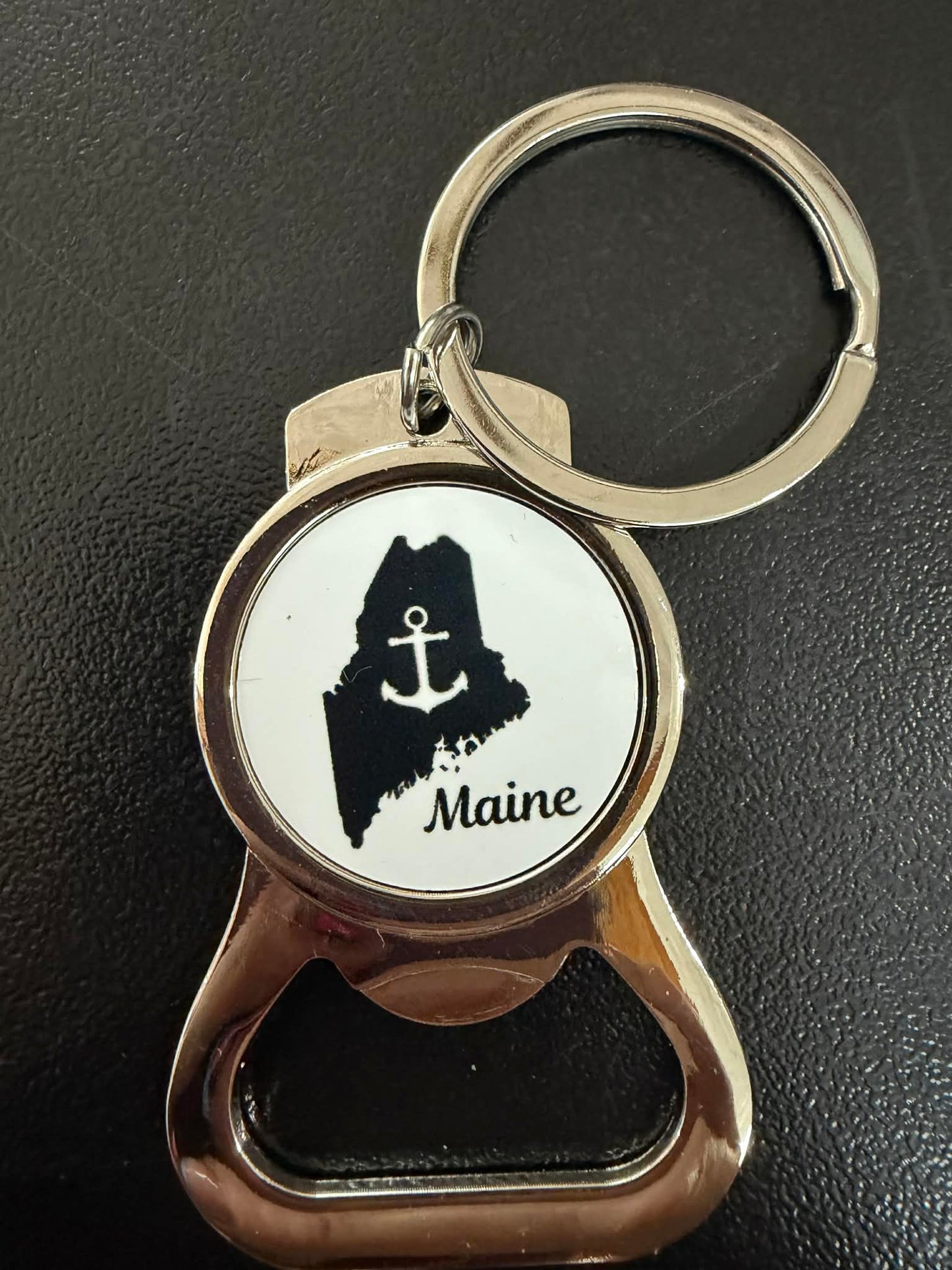 Maine themed keychain with bottle opener