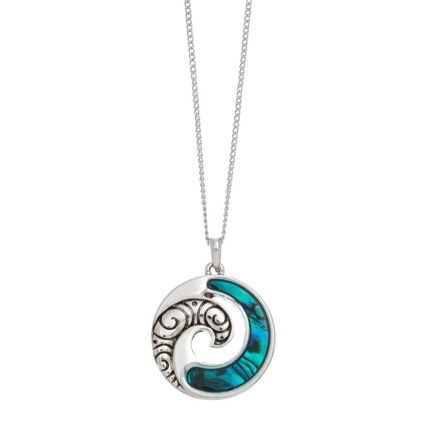 - Abalone Shell Wave Pendant Necklace Beach Jewelry