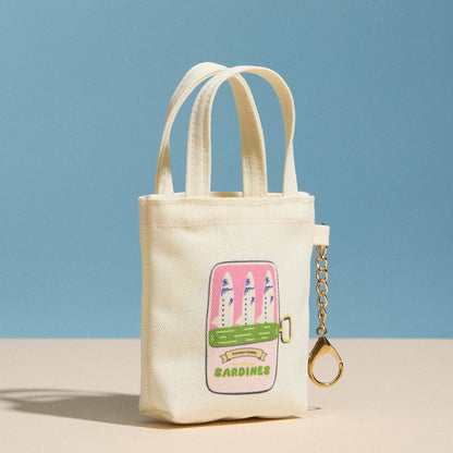 Canvas Retro Sardine Graphic | Mini Bag Charm