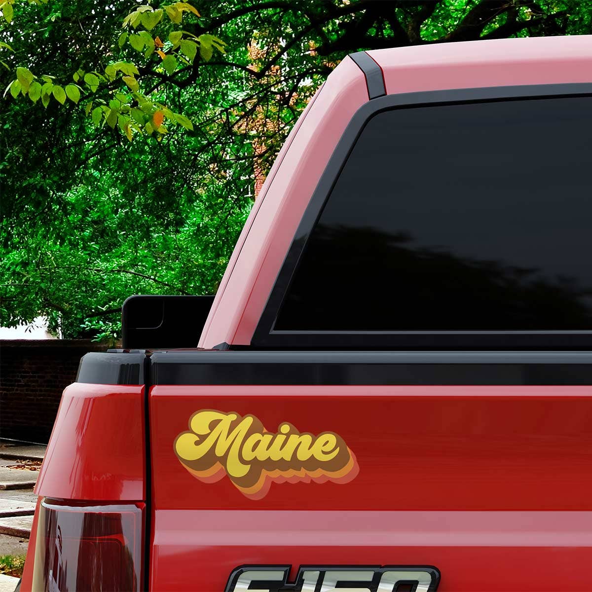 Maine Groovy 70s Colors Die Cut Vinyl Sticker