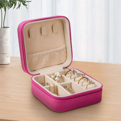 Zip Around Square Jewelry Organizer Box
