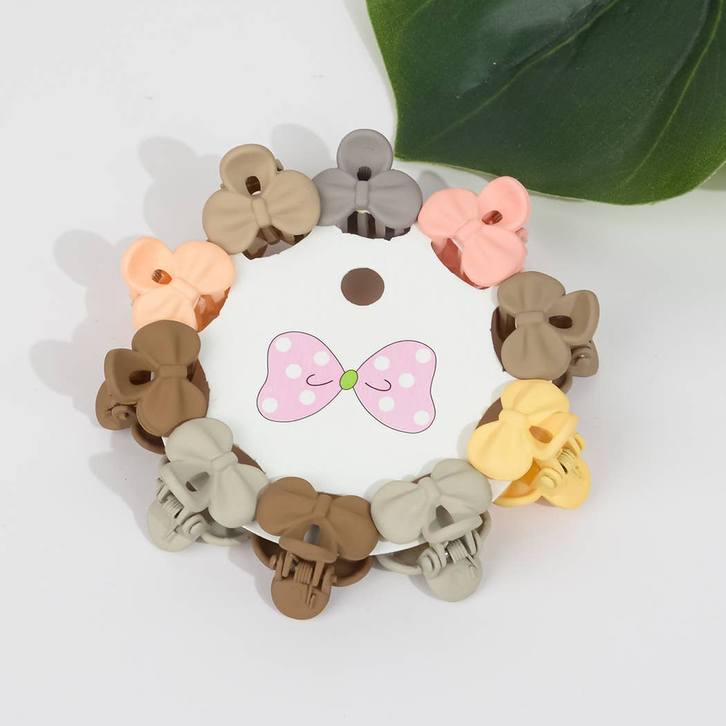 Lovely Daisy and Bow Tie Tiny Hair Claw Clips