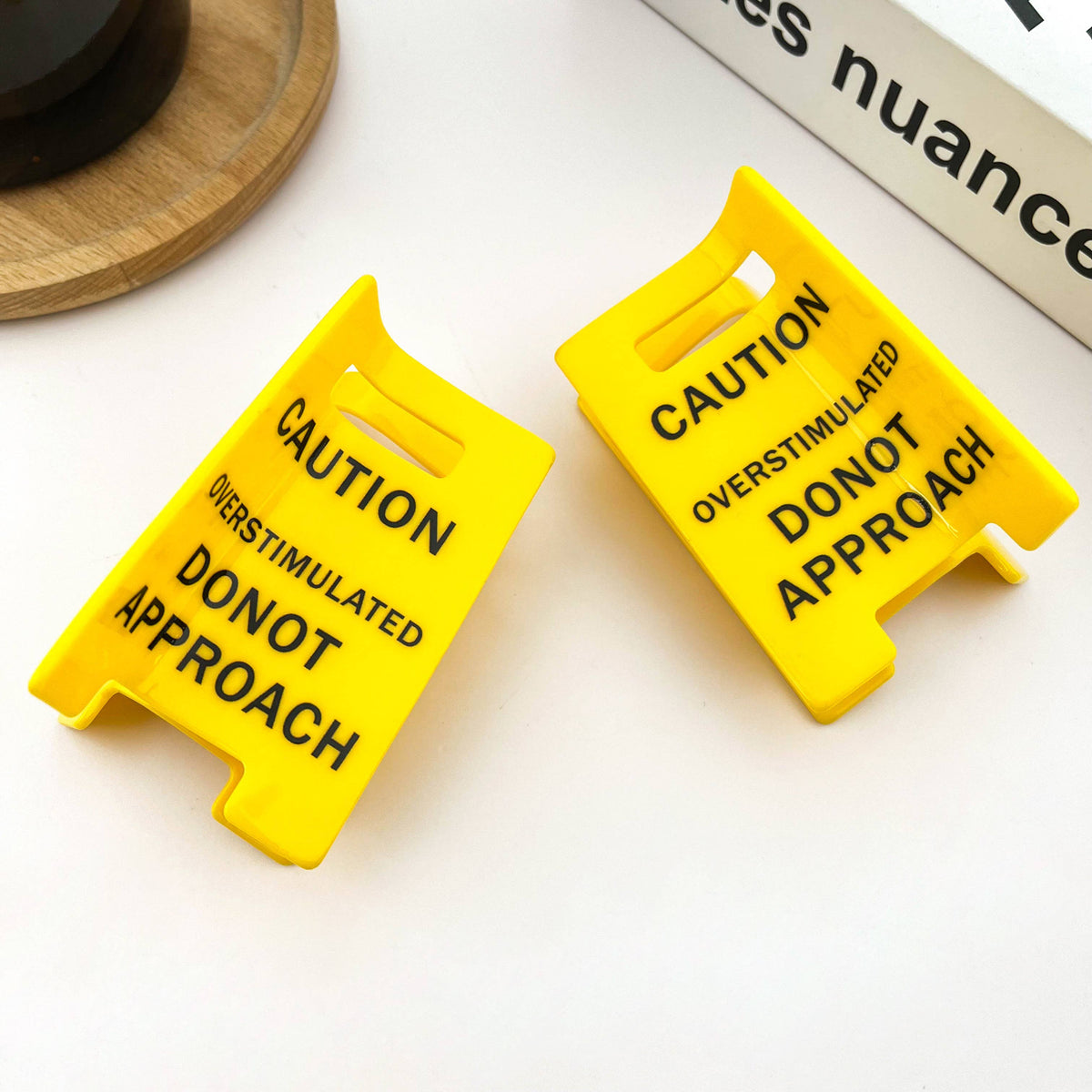 Caution Sign Hair Claw Clip, Fun Hair Clip