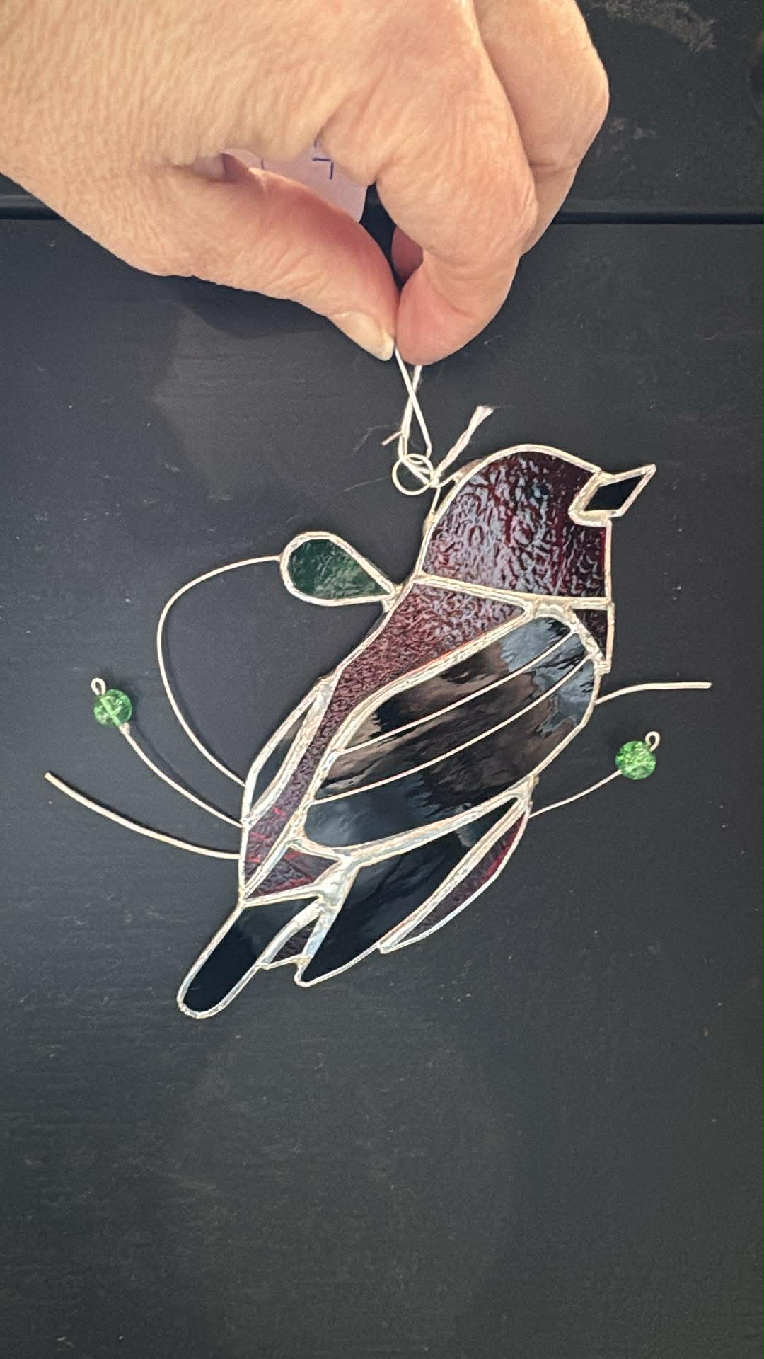 Cliff Scarlet Tanager Stained Glass
