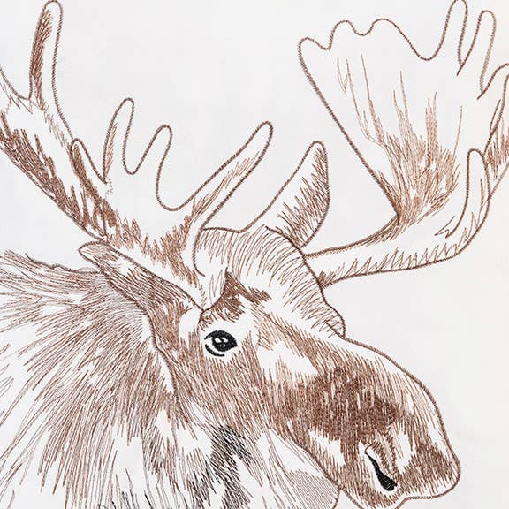 Moose Portrait Indoor/Outdoor Animal Throw Pillow