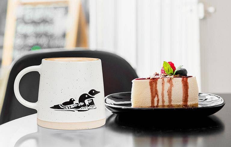 Wide Base Mug with Loons
