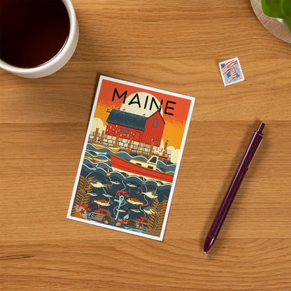 PREMIUM POSTCARDS Maine, Nautical Geometric
