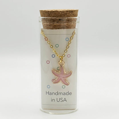 Under The Sea Charm Necklace in a Bottle - 16 Inch