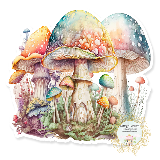 Mushrooms 4 In Fairy Garden Vinyl Cottagecore Kindle Sticker