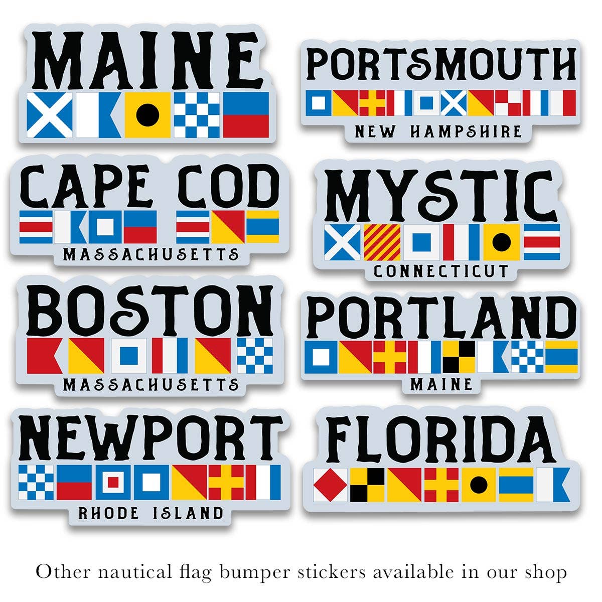 Maine Nautical Flags Large Vinyl Bumper Sticker