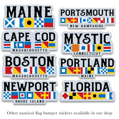 Maine Nautical Flags Large Vinyl Bumper Sticker