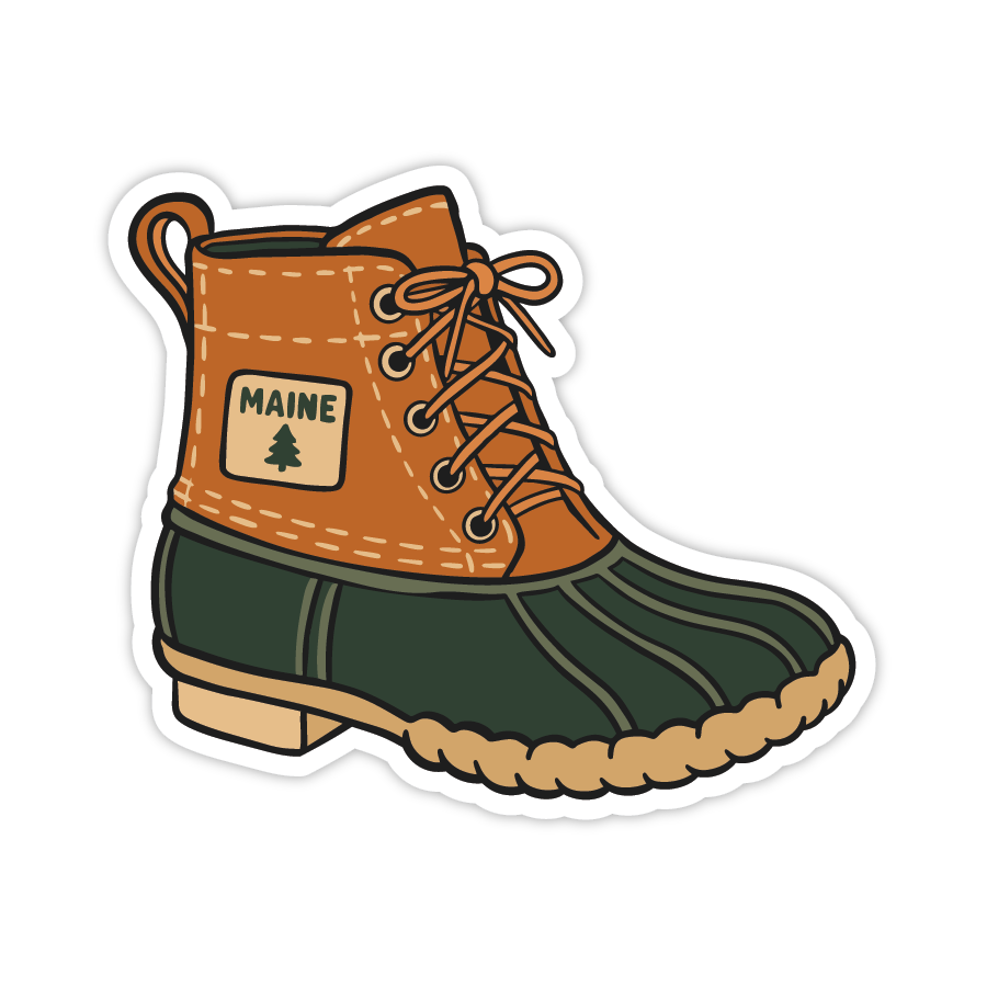 Maine Outdoor Boot Sticker | Coastal Hiking Boot Waterproof 