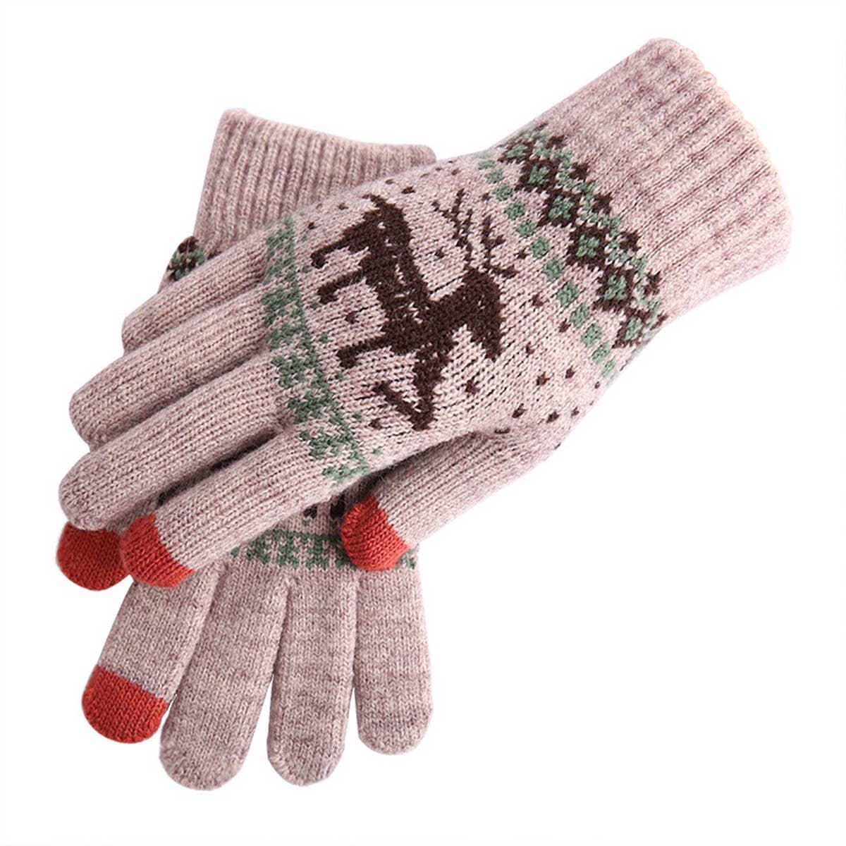 Reindeer  KNITTED WARM TOUCH SCREEN GLOVES