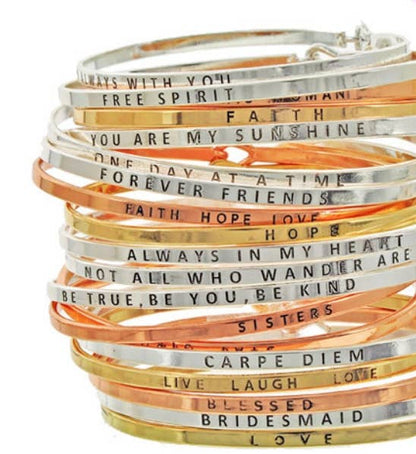SALTY BUT SWEET 3mm Message Brass Bangle