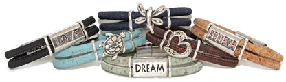 12G Round Cork Double Bracelet w/ Choice of Slider