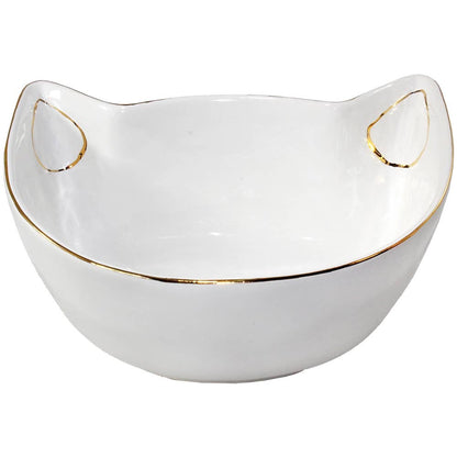 Happy Cat Bowl White