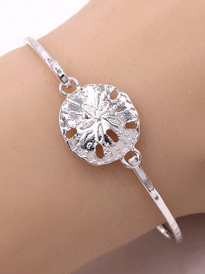 Turquoise Sand Dollar Casting Bangle