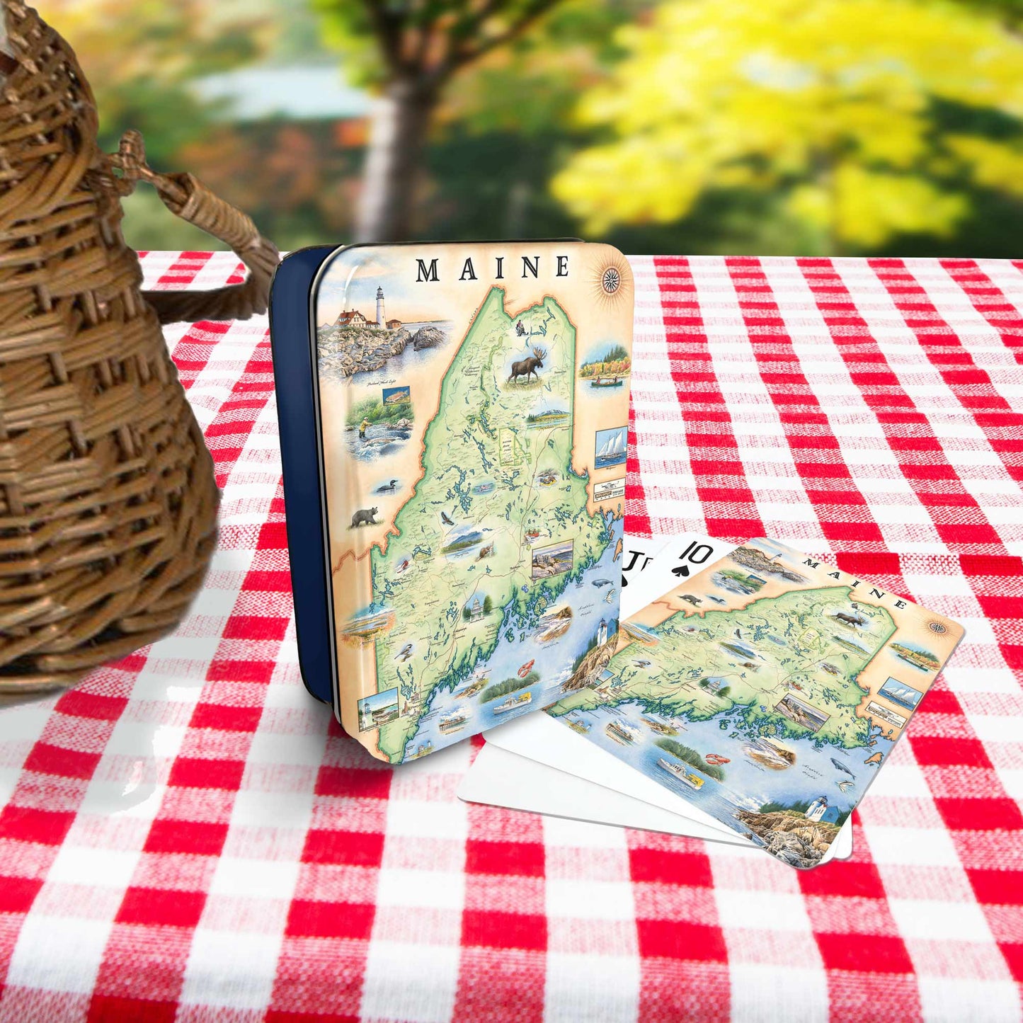 Maine State Map Playing Cards