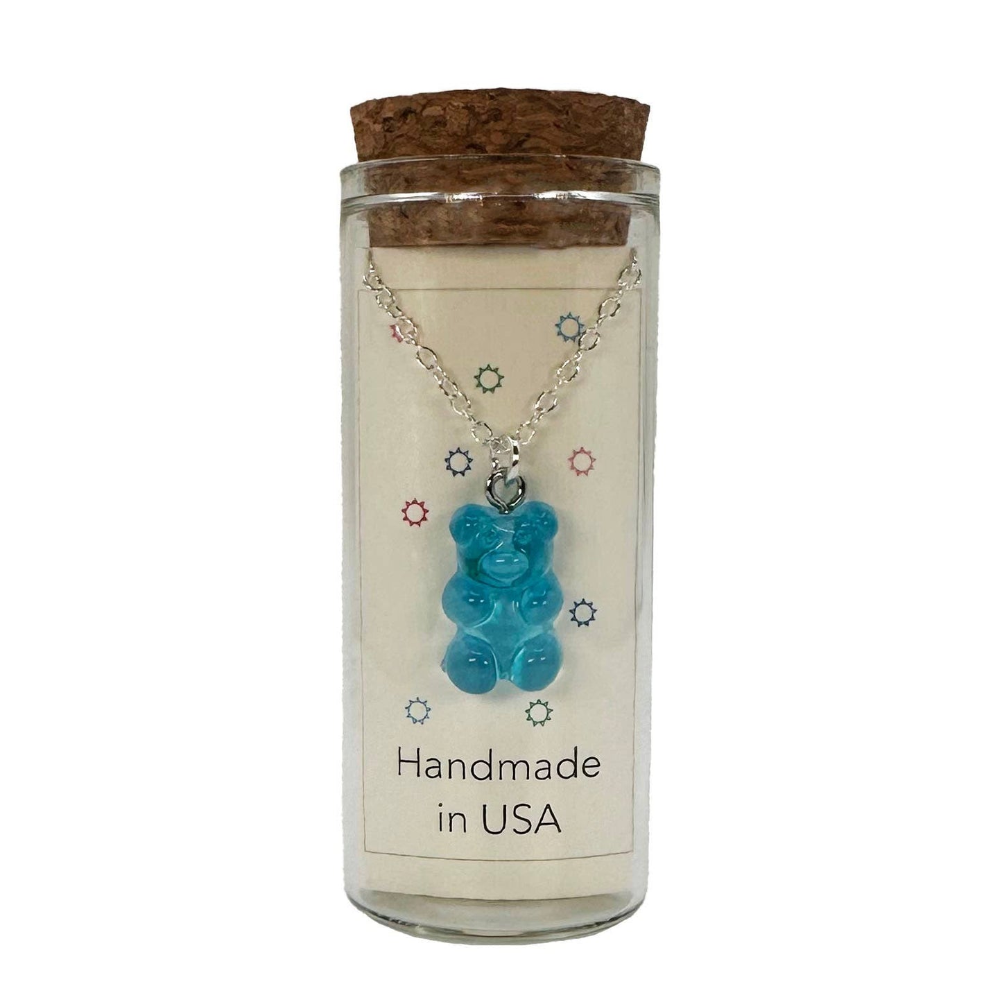 Oso Cute Gummy Bear Charm Necklace in a Bottle - 16 Inch