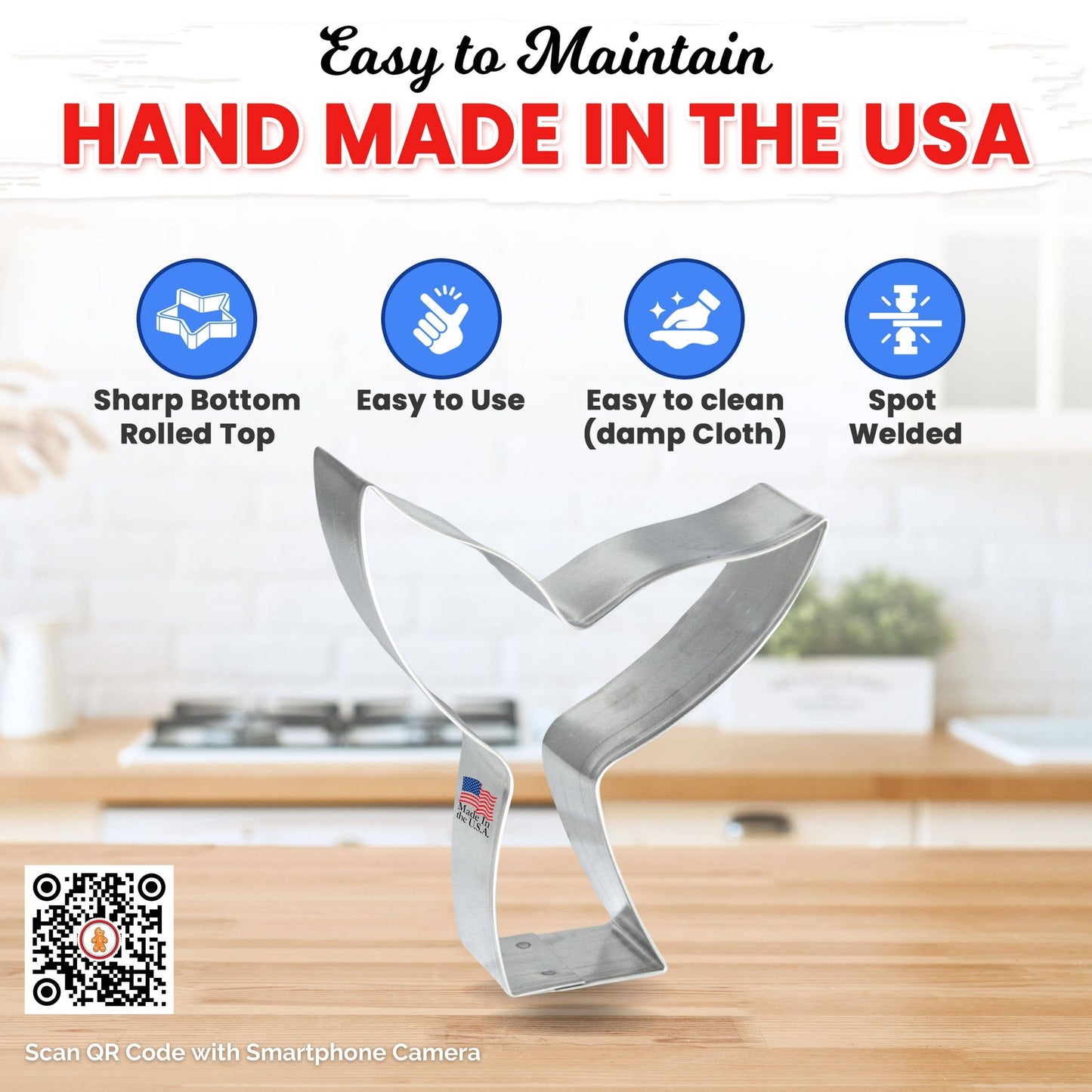 Whale Mermaid Tail Cookie Cutter 3.75"