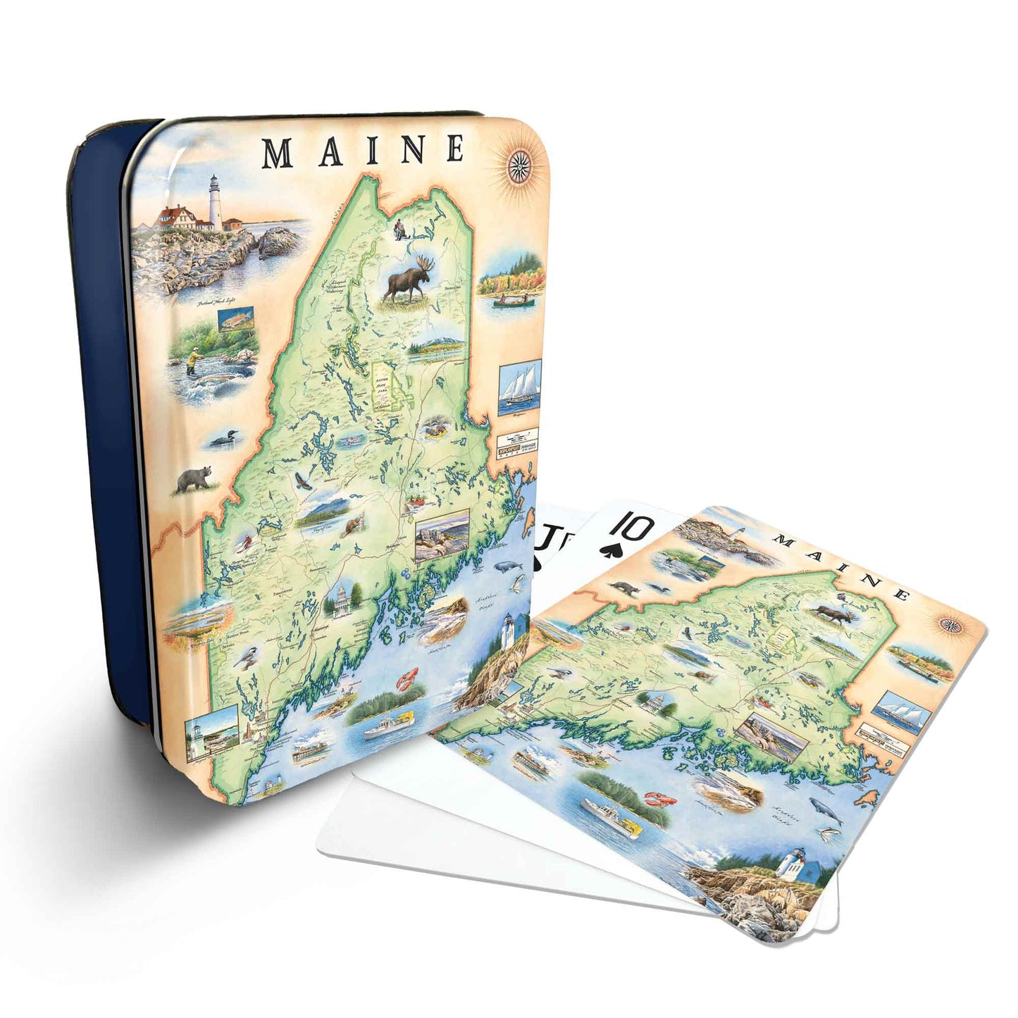 Maine State Map Playing Cards