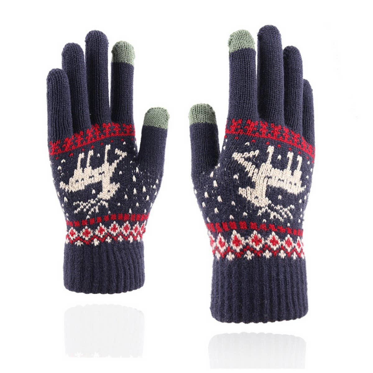 Reindeer  KNITTED WARM TOUCH SCREEN GLOVES
