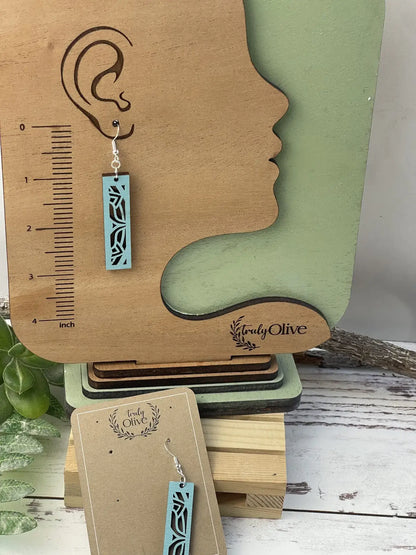 Wooden Mandala Drop Earrings