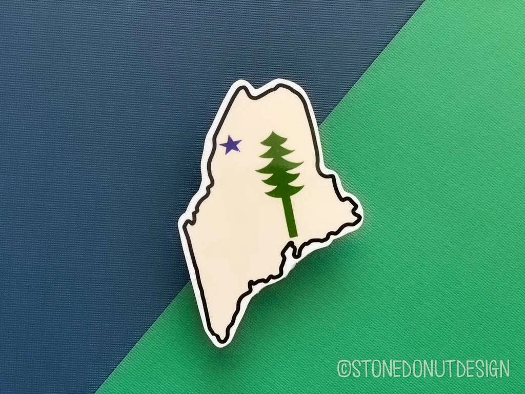 1901 Maine State Flag Vinyl Sticker