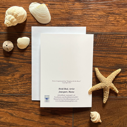 Hanging with the Buoys fine art blank greeting card