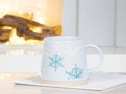 Wide Base Mug with Snowflakes